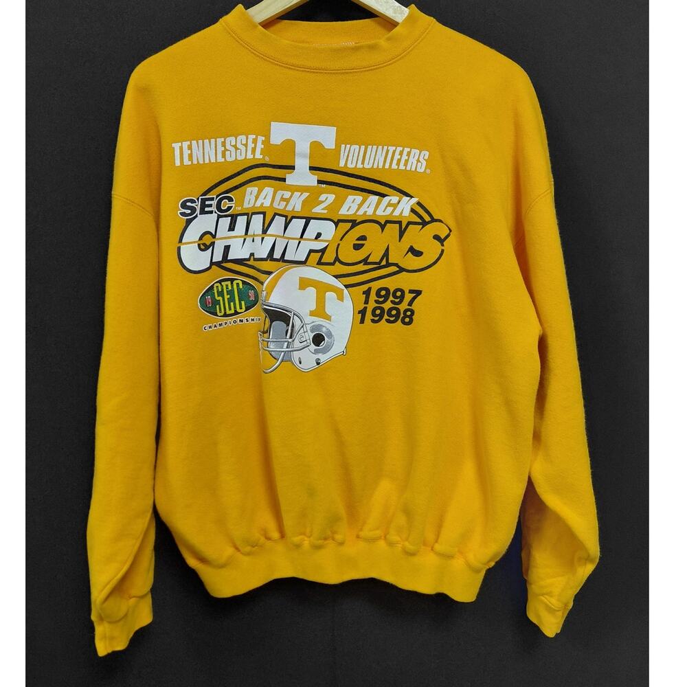 Vintage LOGO ATHLETIC Tennessee Volunteers Champions Sweatshirt Yellow Size L